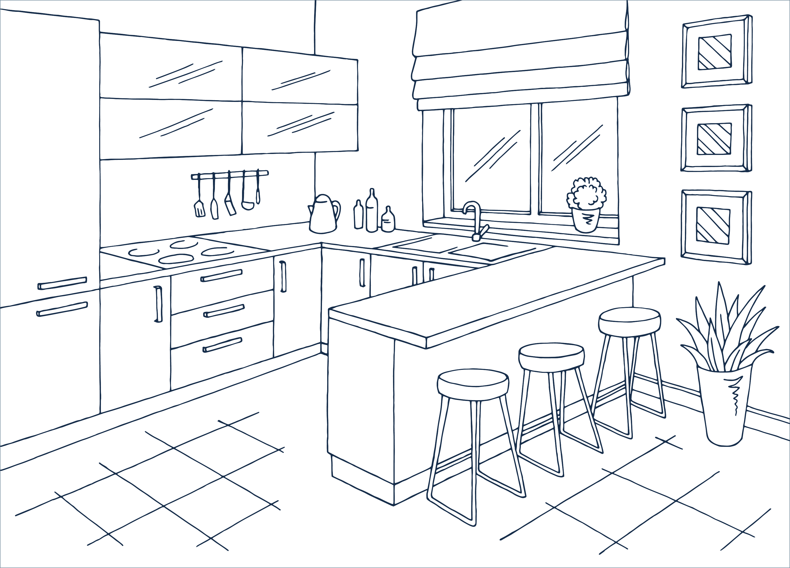 kitchen blue